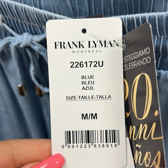 NWT FRANK LYMAN DENIM RUCHED CAPRIS - Picture 2 of 2